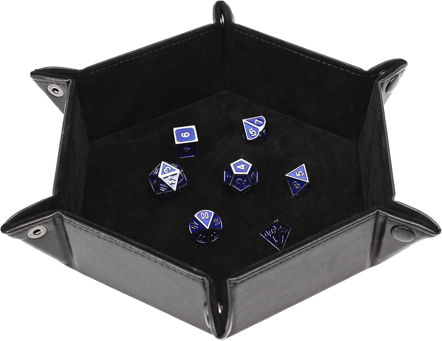 Dice Tray Portable Folding Dice Rolling Tray for Use as DND Dice Tray D&D Dice Tray or Dice Game 6.5 Inch Quiets Rolling Metal Dice - Stronger Snaps Hold Tighter than Other Dice Trays