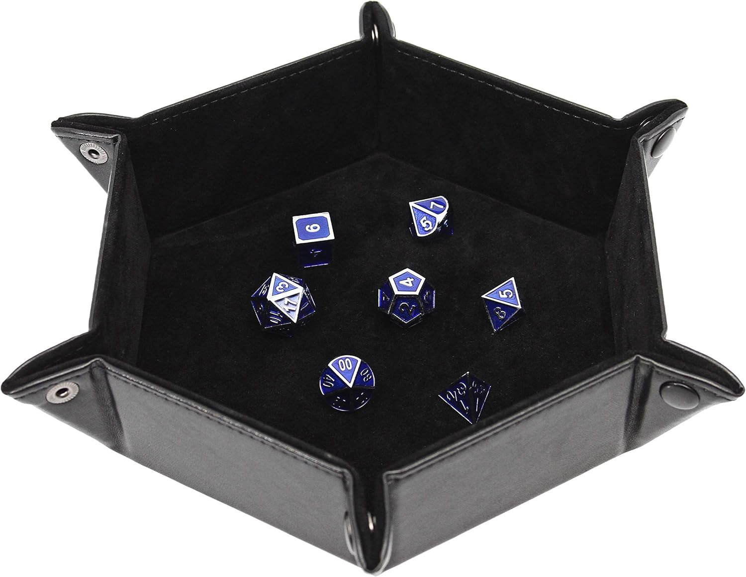 Dice Tray Portable Folding Dice Rolling Tray for Use as DND Dice Tray D&D Dice Tray or Dice Game 6.5 Inch Quiets Rolling Metal Dice - Stronger Snaps Hold Tighter than Other Dice Trays