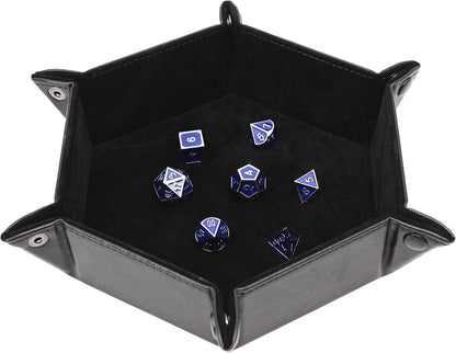 Dice Tray Portable Folding Dice Rolling Tray for Use as DND Dice Tray D&D Dice Tray or Dice Game 6.5 Inch Quiets Rolling Metal Dice - Stronger Snaps Hold Tighter than Other Dice Trays